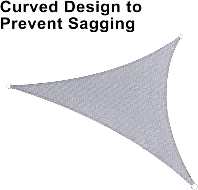 LOVE STORY Custom Size 11'x11'x15.6' Silver Grey Sun Shade Sail Triangle - Image 6