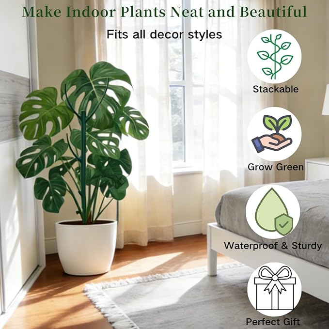 15 Pack Stackable Monstera Plant Support Stakes, 120inch Climbing Plant Sticks - Image 4