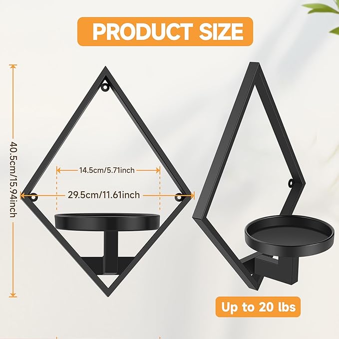Wall Plant Holder, 3 Pack Metal Floating Shelves Indoor, Window Sill Plant Shelf - Image 3