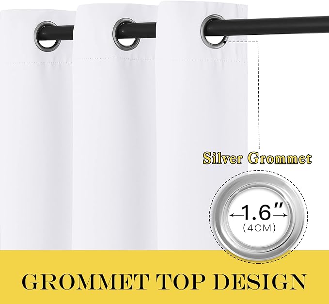NICETOWN White Room Darkening Curtain 120 inches Long - Image 2