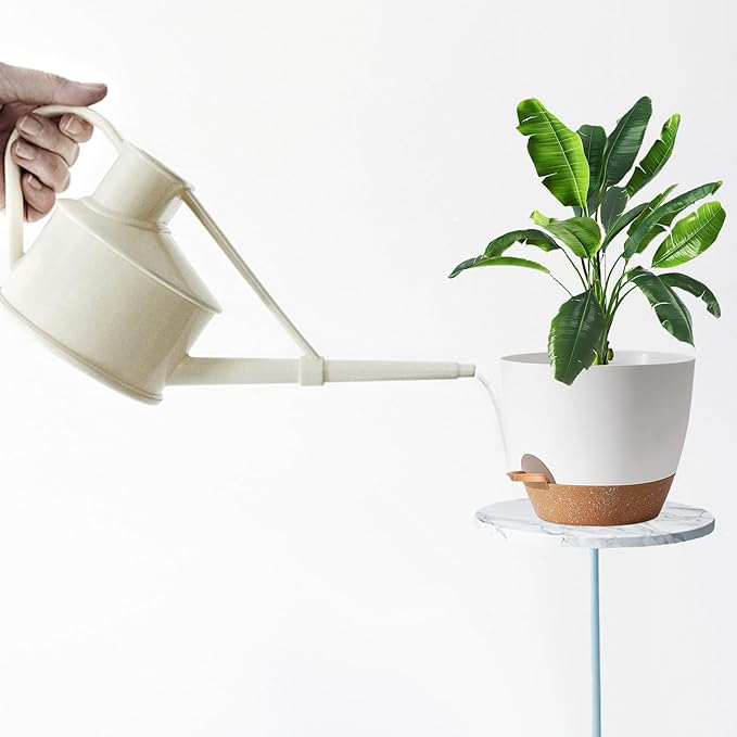 White Self Watering Pots with Drainage Planting Pot - Image 7