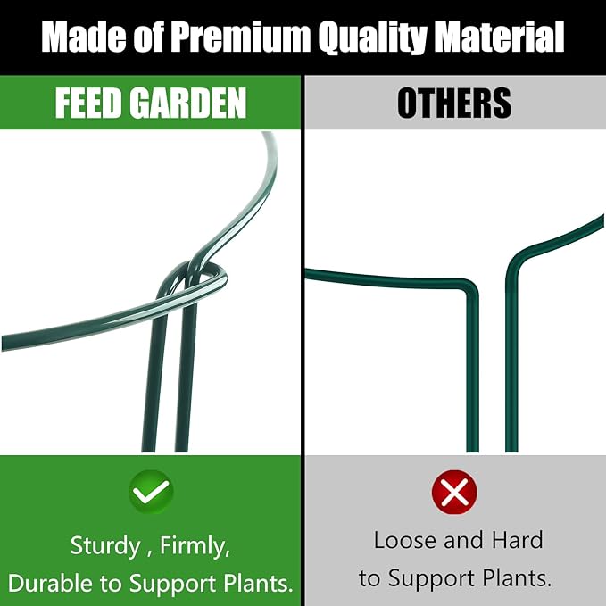 FEED GARDEN 8 Pack Plant Support Stakes, Peony Cages and Supports, Metal Garden - Image 5