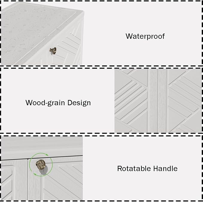 Storage Box Outdoor Caninet, Resin Indoor Storage Box Waterproof, Outdoor - Image 5