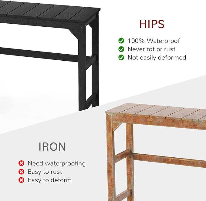 Stoog All-Weather Patio Bar Table, Outdoor Bar Table - Image 4