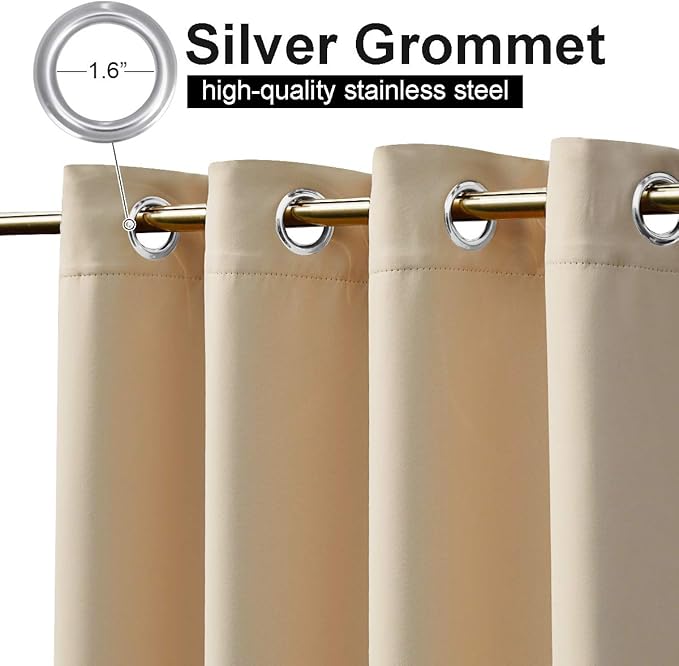 NICETOWN Outdoor Curtain for Patio Waterproof, Rustproof Grommet Top and Bottom - Image 2