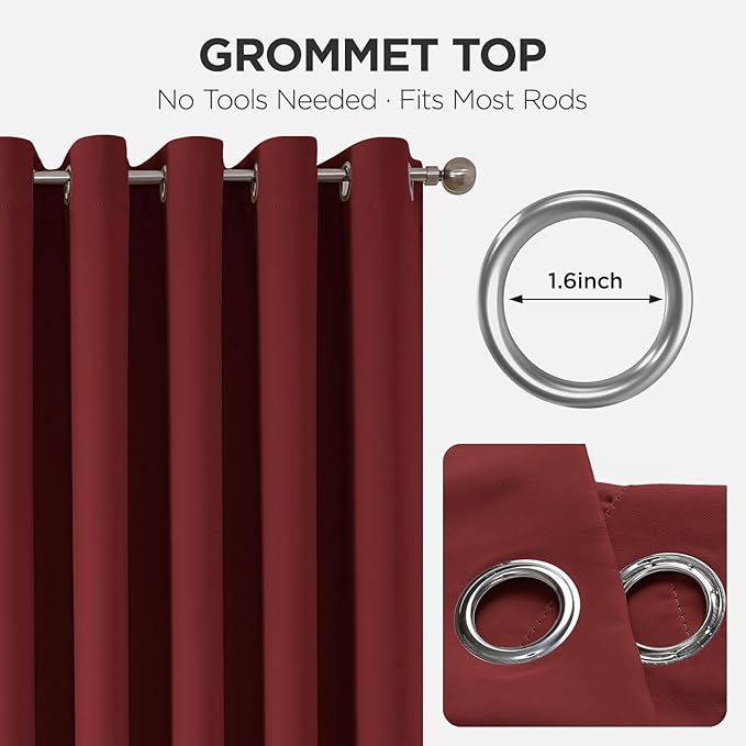 Joydeco Blackout Door Curtain for Doorway Privacy 96 Inches Long, Grommet - Image 9