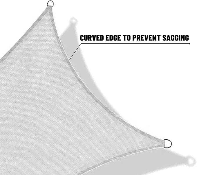 SUNNY GUARD Sun Shade Sail 10' x 13' Rectangle Silver Grey UV Block Sunshade - Image 7