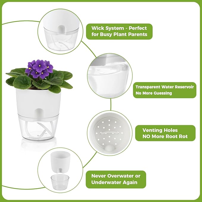 Planterhoma 8 Pack Self Watering Pots - Image 6