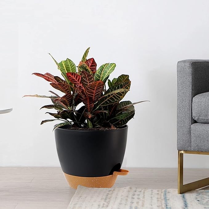 Large Self Watering Pots, 12/10/9 Plastic Planters - Image 7