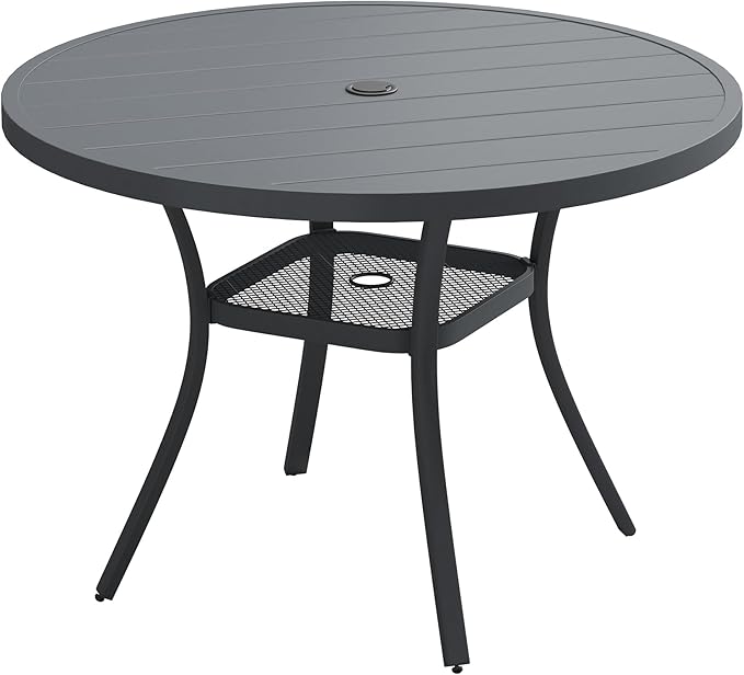 VICLLAX 41.2"x 28" Outdoor Round Patio Table by HOME