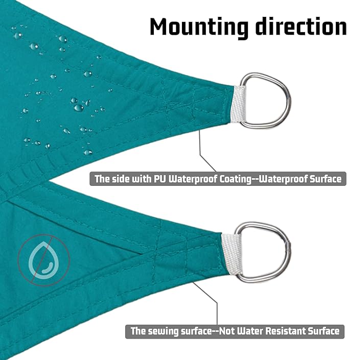 LOVE STORY Right Triangle 12'x24'x26.8' Waterproof Sun Shade Sail Canopy UV - Image 4