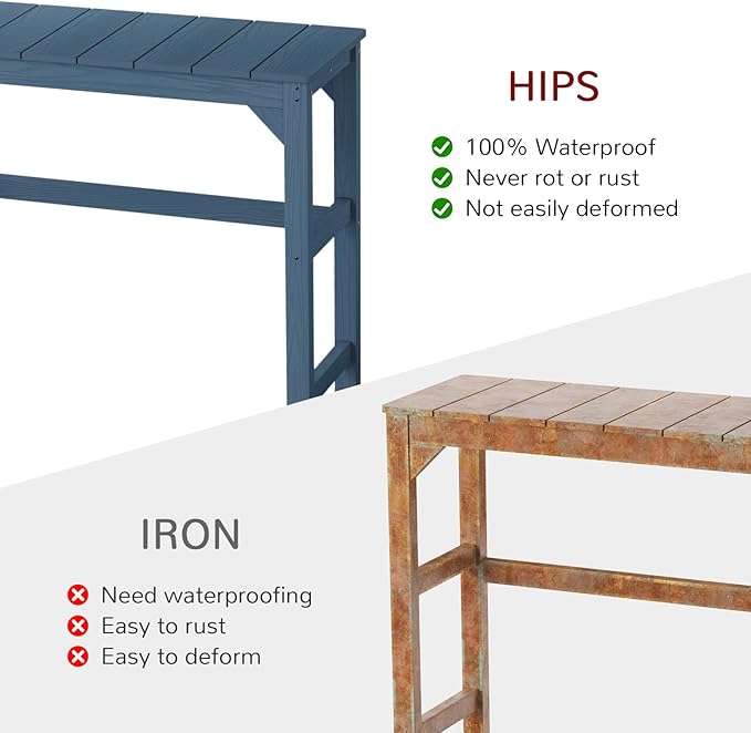 Stoog Patio Bar Table, All-Weather Outdoor Bar Height Table - Image 4