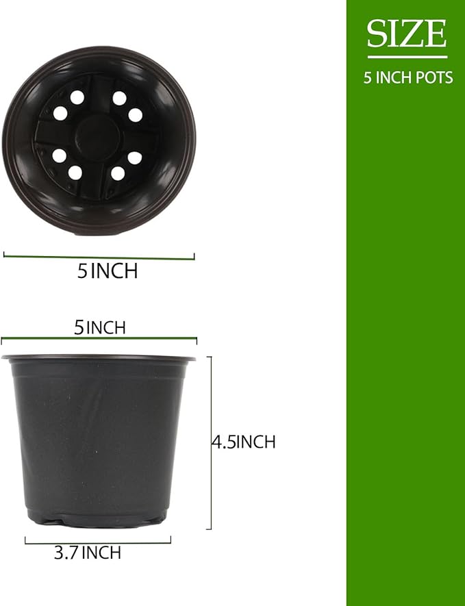 100 Packs 5 Inch Nursery Pots, 4 5 6 Inches Plastic Nursery Pots - Image 2