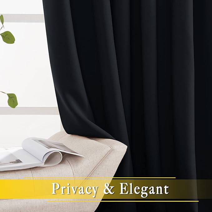 NICETOWN Black Out Living Room Curtain 118 inches Long, Grommet Thermal - Image 6