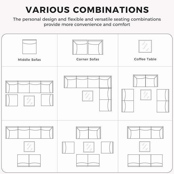 Grand patio 4-Piece Wicker Patio Furniture Set, Retro Outdoor Sectional Sofa - Image 8