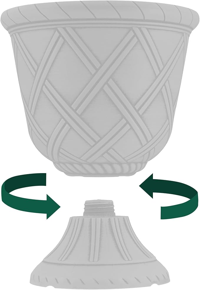 Arcadia Garden Products PL61GD Lattice Plastic Garden Urn, Classic Decorative - Image 3