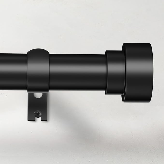 Time Forest Black Curtain Rods for Windows 32 to 120 Inch, 1 Inch Diameter by TimeForest