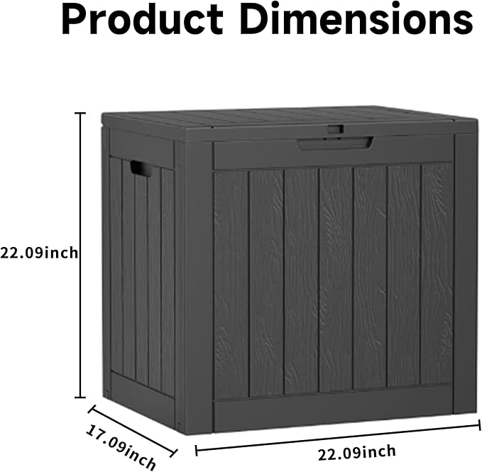 EasyUp 35 Gallon Resin Deck Box Waterproof, UV Resistant Outdoor Storage Box - Image 2