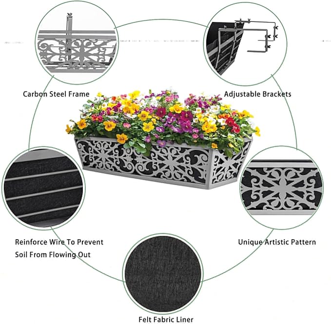 2 Pack 24 Inch Window Boxes Planter - Image 3
