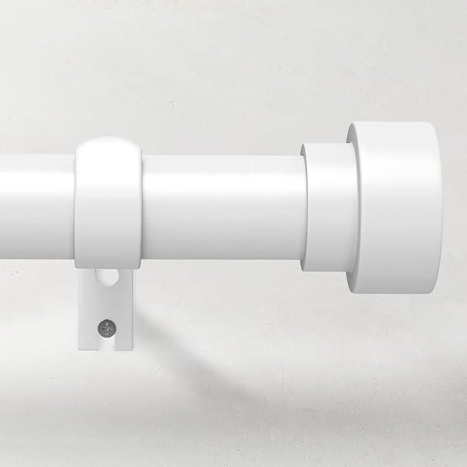 Curtain Rods for Windows 72 to 144, 1 Inch Adjustable White Extra Long Heavy by TimeForest