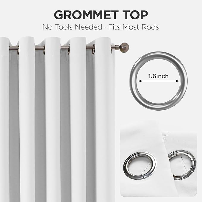 Joydeco Blackout Patio Sliding Door Curtains 96 Inches Long, Grommet Privacy - Image 9