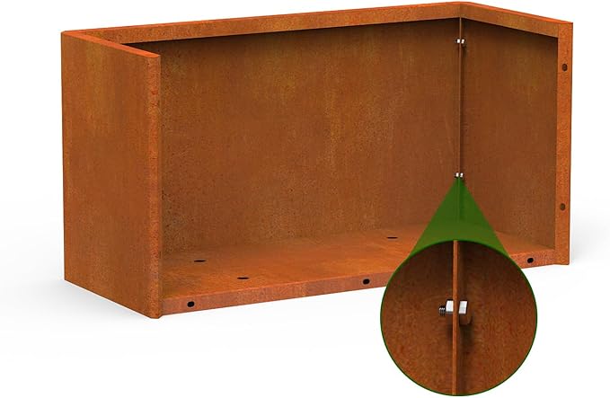 Co rten Steel Planter 36X15X15 inch Large Rectangular Planter Box Rustic Style - Image 7