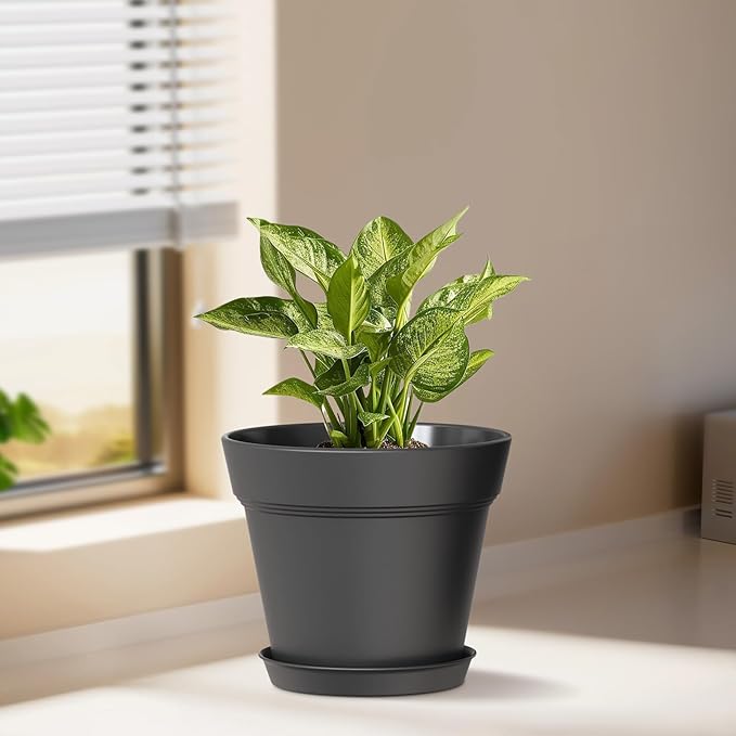 7 Inch Thick Plastic Plant Pots - Image 2