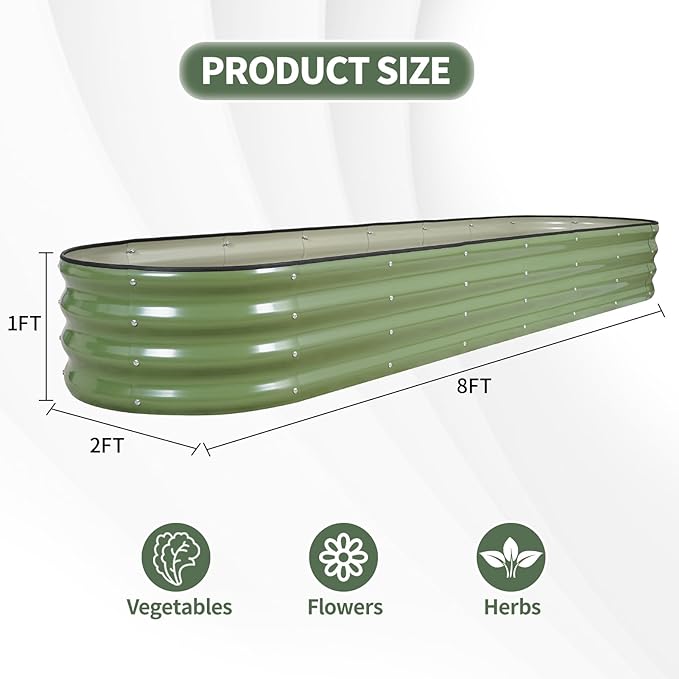 1MORE Galvanized Raised Garden Bed- Planter Garden Boxes Outdoor, Raised Beds - Image 5