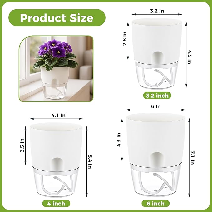 Planterhoma 5 Pack Self Watering Pots - Image 3