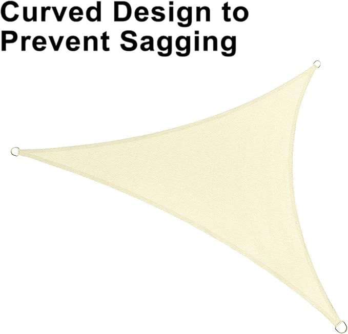 LOVE STORY Custom Size 6'x6'x6' Butter Cream Sun Shade Sail Triangle Sunhsade - Image 6