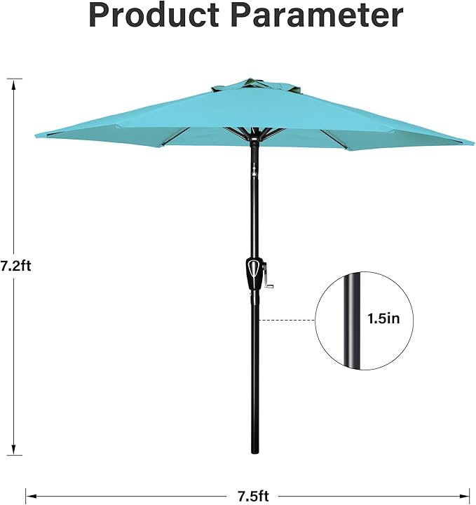 Simple Deluxe 9' Patio Umbrella Outdoor Table Market Yard Umbrella - Image 4