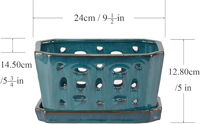 W&W Orchid Pot with Holes and Saucer - Image 5