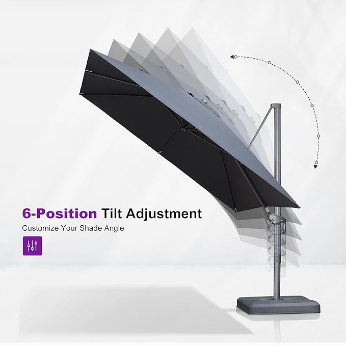 PURPLE LEAF Patio Umbrella 10' X 13' Rectangle Cantilever Umbrella Large - Image 7