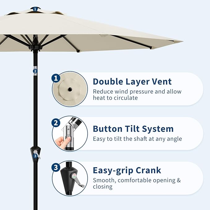 Garvee 9FT Patio Umbrella - Image 4