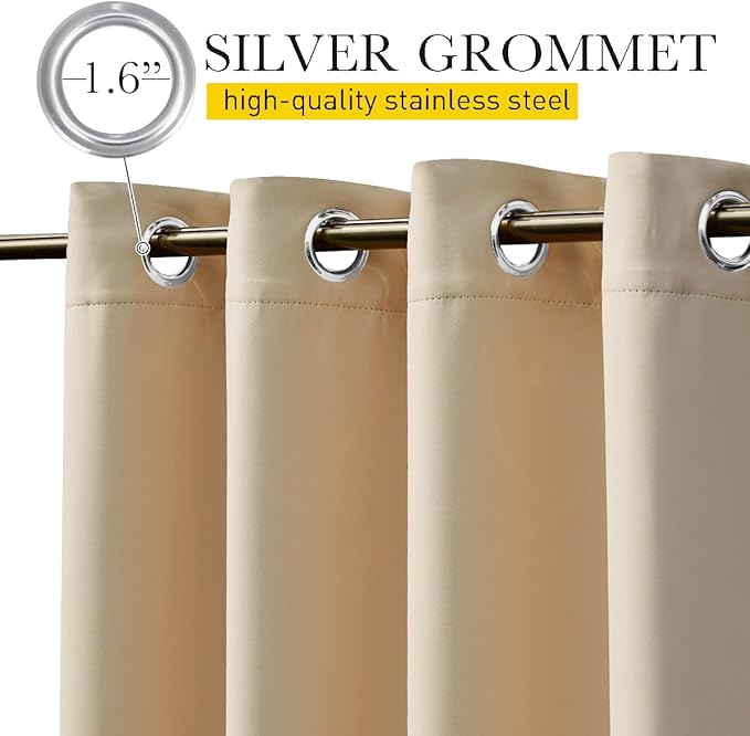 NICETOWN 2 Panels Weighted Blackout Cabana Curtains Outdoor Patio, W52 x L84 - Image 2