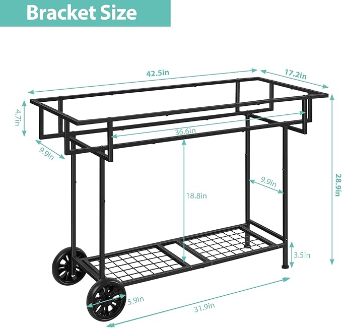 YBING Raised Garden Bed with Wheels Outdoor Elevated Planter Box Stand 6 Pocket - Image 4