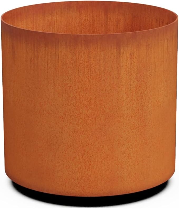 PLANTERCRAFT Corten Steel Metal Planter Box, Round Sizes, Modern Garden Steel by Plantercraft