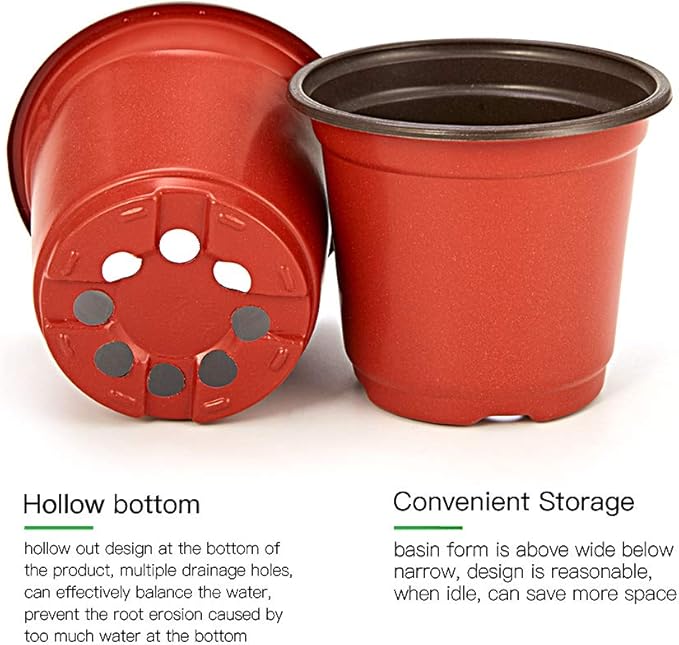 JERIA 200-Pack 4 Inch Plastic Nursery Pots Come - Image 4