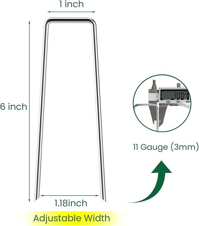 6 Inches Landscape Staples Galvanized Steel Garden Stakes Securing Pegs - Image 2