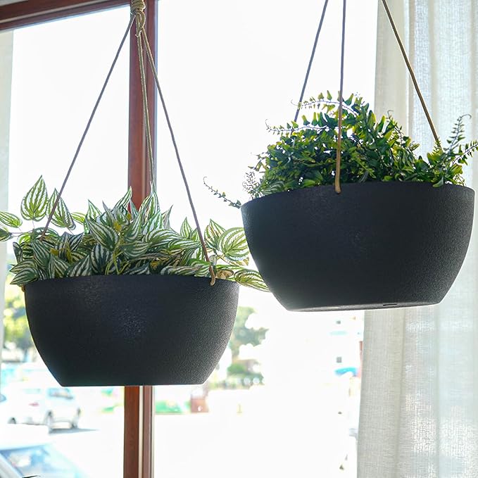 13 Inch 2 Pack Large Hanging Planters - Image 4