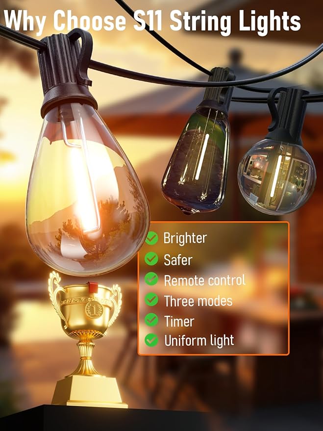 luckystyle 200FT LED Outdoor String Lights - Image 3