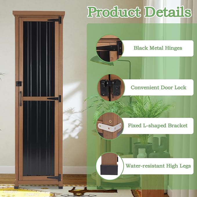 62" H Outdoor Corner Storage Cabinet - Image 5