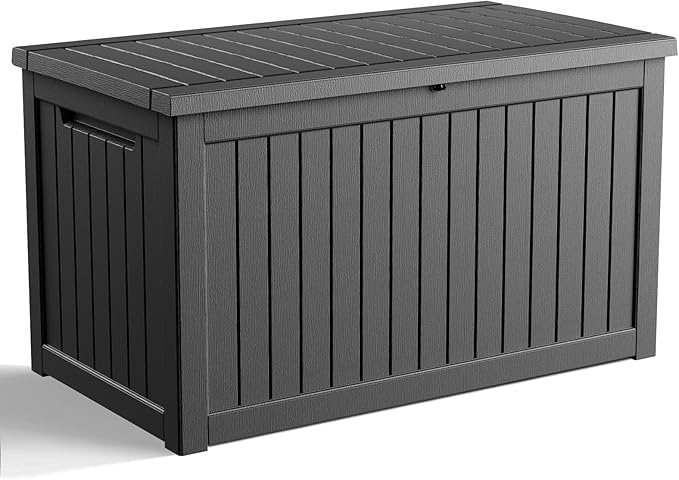 280 Gallon Resin Deck Box, Lockable Weatherproof Outdoor Storage Box by OutdoorLivingPerfected