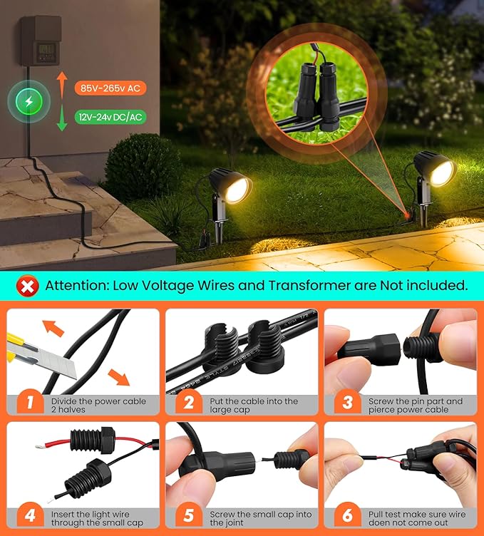 MEIKEE 7W LED Landscape Lights, 12V/24V Low Voltage Landscape Lighting IP66 - Image 6