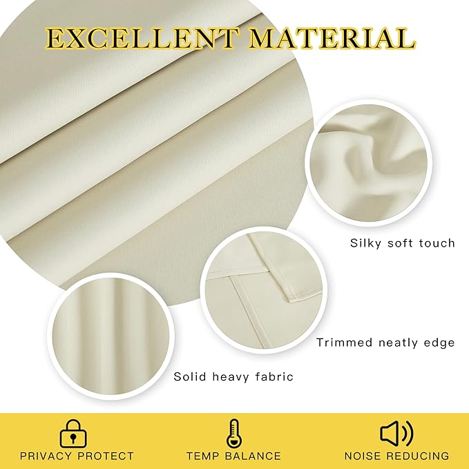 NICETOWN Blackout Sliding Glass Door Curtains, Room Darkening Thermal Insulated - Image 2