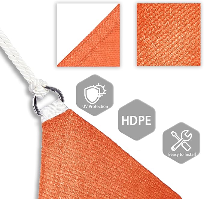 Patio Paradise 19' x 19' x 19' Sun Shade Sail Triangle Canopy Shade Cloth - Image 3