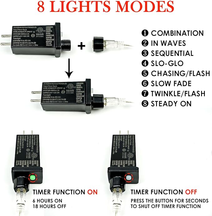 66Ft 200 LED Halloween Fairy Lights Plug in, 8 Modes String Lights - Image 6