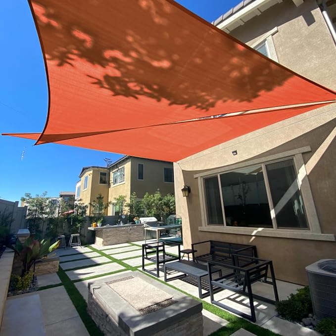 SUNLAX Sun Shade Sail 6' x 8' x 10' Terra Red Rectangle Canopy Sail Shade Cover by SUNLAX