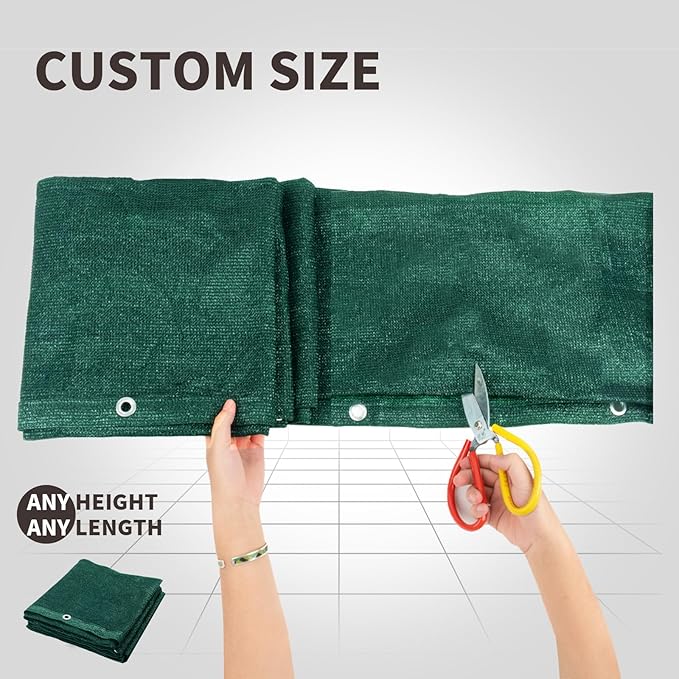 LOVE STORY Custom Size 3'x24' Dark Green Balcony Privacy Screen, UV Block - Image 2