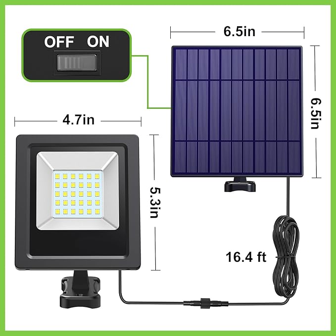 Solar Lights Outdoor, Solar Powered Flood Lights Weatherproof, Dusk to Dawn Led - Image 7